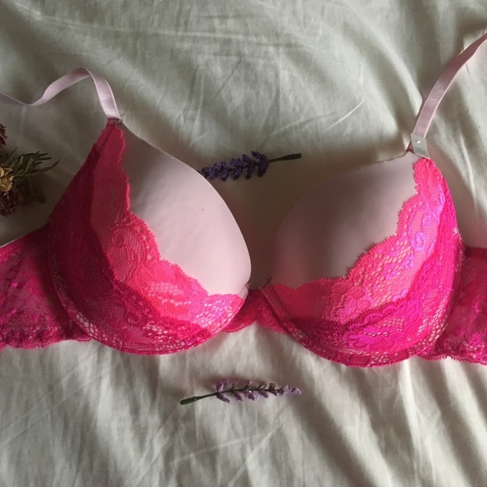 Pink Lacey bra!